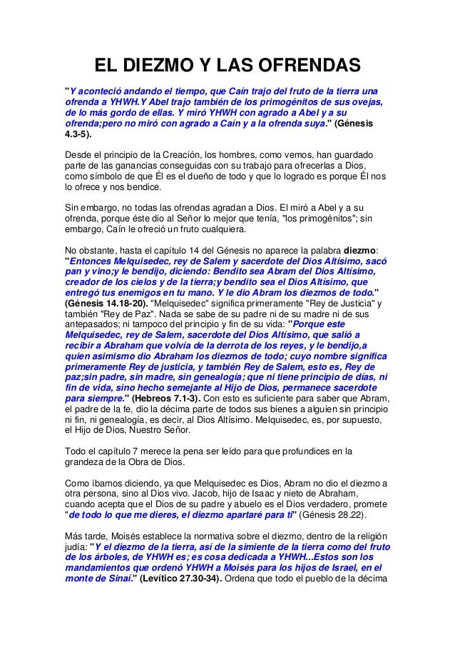 Historia del diezmo